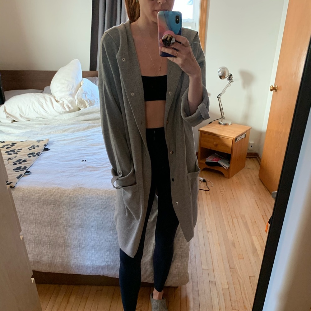 Long hooded coatigan